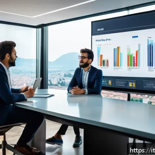 비즈니스 애널리스트 경험 공유 블로그 - A modern Italian office setting featuring a diverse team of business analysts collaborating around a...