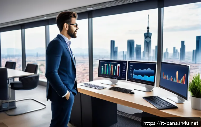 비즈니스 애널리스트 연봉 협상 팁 - A modern Italian office setting in Milan with a professional Business Analyst presenting a digital d...